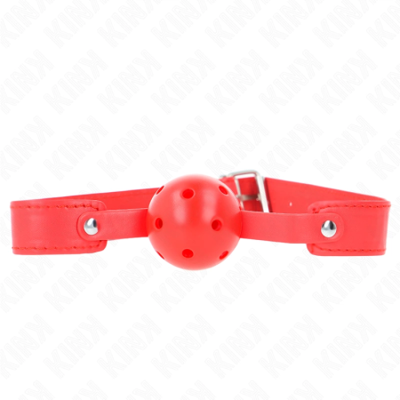 KINK Red Breathable Ball Gag 4.5 cm - Adjustable Silicone Strap 65 cm