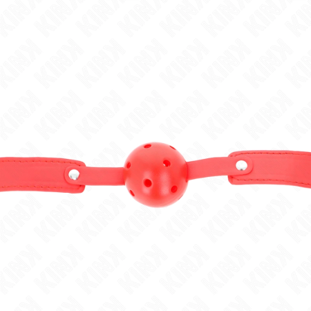 KINK Red Breathable Ball Gag 4.5 cm - Adjustable Silicone Strap 65 cm