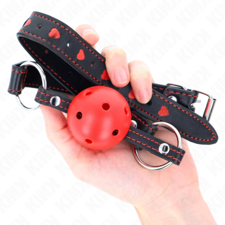 KINK Hollow Hard Red Ball Restraint 6.5cm Adjustable Silicone Strap
