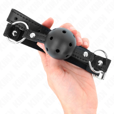 KINK Hollow Hard Black Gag Ball Model 1 - 4.5 cm Anatomical Design
