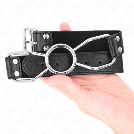 KINK Spider Mouth Gag S - Silicone & Vegan Leather, 3 cm, Black/Red