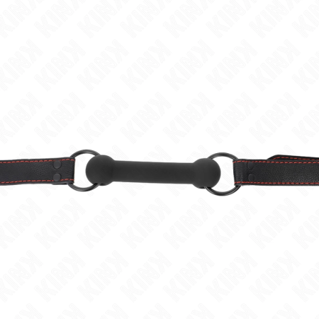KINK Bone-Shaped Gag with Adjustable Vegan Leather Strap Black 41-57cm