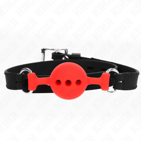 KINK Full Silicone Adjustable Gag S Red 4 cm Ball 35-51 cm Strap
