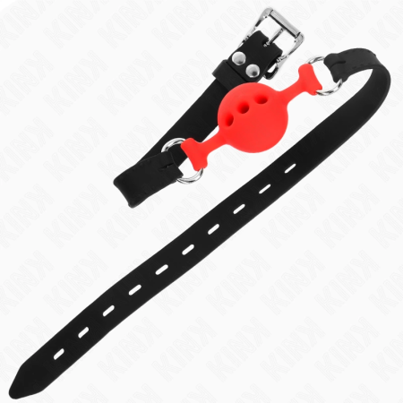 KINK Full Silicone Adjustable Gag S Red 4 cm Ball 35-51 cm Strap