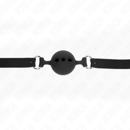 KINK Full Silicone Ball Gag Black L Adjustable 35-51 cm 5 cm Ball