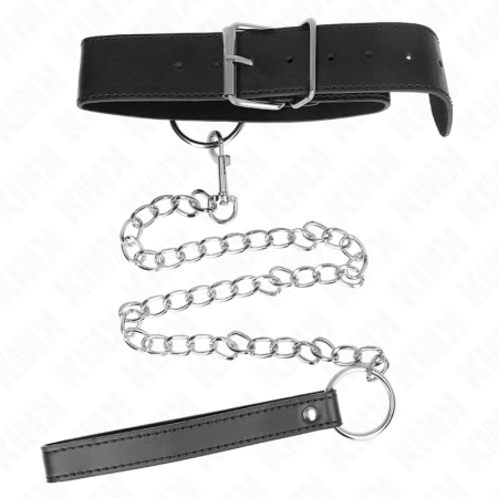 KINK Adjustable Collar with Leash Model 4 Black 36-43 cm