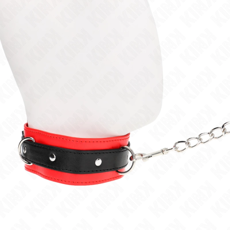 KINK Basic Model Collar with Leash Red 65cm, Adjustable 53x5cm