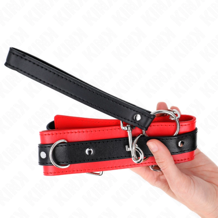 KINK Basic Model Collar with Leash Red 65cm, Adjustable 53x5cm