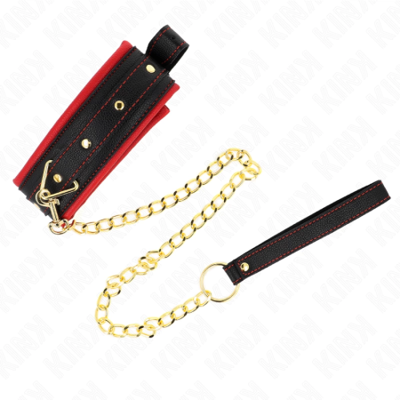 KINK Adjustable Collar with Fabric Leash 33-48 cm x 5.7 cm, Black