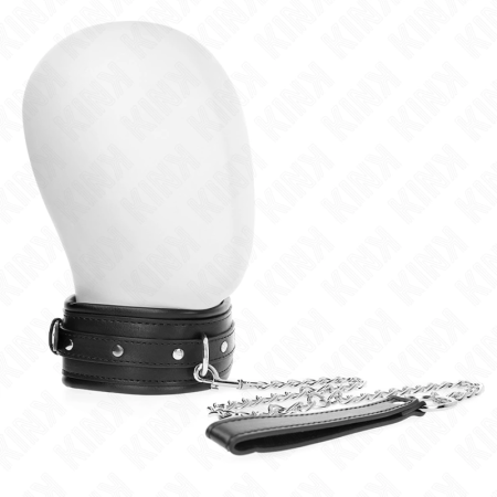 KINK Collar Necklace with Shiny Buckle Strap, Adjustable 65cm, Black