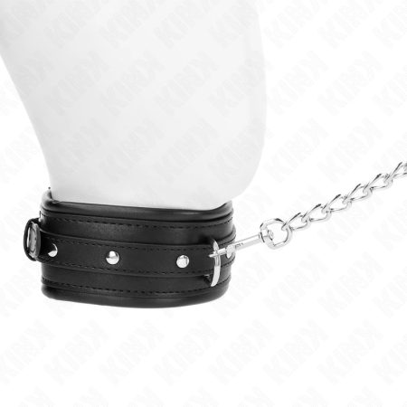 KINK Collar Necklace with Shiny Buckle Strap, Adjustable 65cm, Black