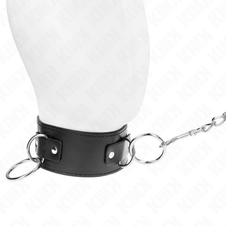KINK Collar & Leash Set Model 2 - Adjustable 36-43 cm, 3 Rings, Black 65 cm