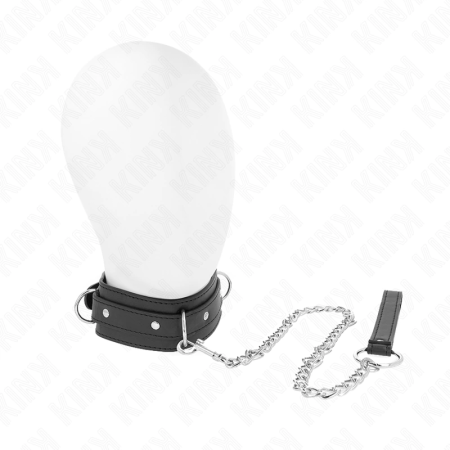 KINK Adjustable Collar with Leash 3-Ring Model, Black, 38-49 cm, 65 cm Leash