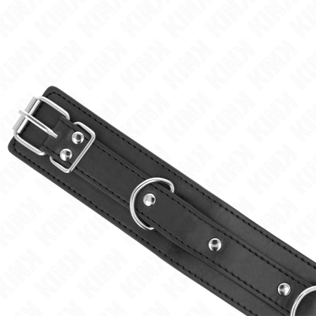 KINK Adjustable Collar with Leash 3-Ring Model, Black, 38-49 cm, 65 cm Leash