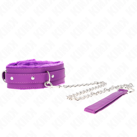 KINK Collar & Leash Set Purple 36-42cm Adjustable Vegan Leather 65cm