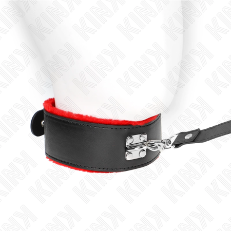 KINK Adjustable Red Leather Collar & Leash Set 116 cm, 40-48x6 cm