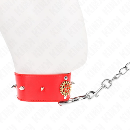KINK Red Diamond Collar with Adjustable Belt 65cm - Elegant Design 35-51cm