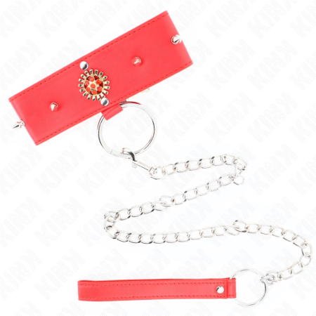 KINK Red Diamond Collar with Adjustable Belt 65cm - Elegant Design 35-51cm