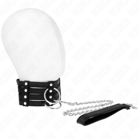 KINK Adjustable Collar and Leash Set 65cm - Elegant Vegan Leather, 35-51cm