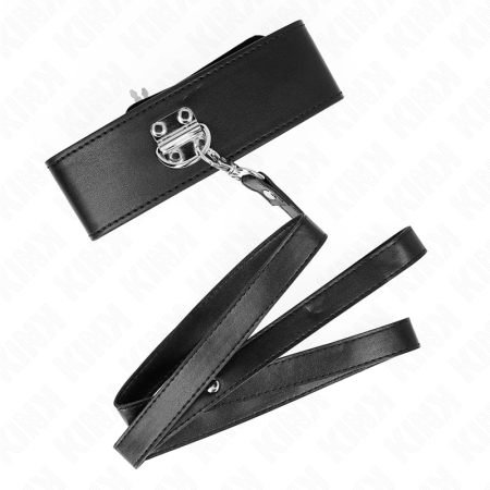 KINK Adjustable Collar and Leash Set Model 2 Black 116cm, 36-43cm