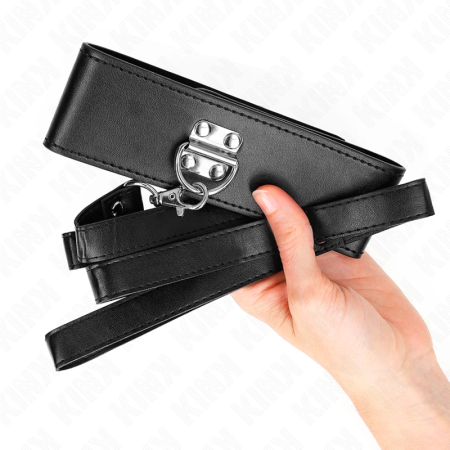 KINK Adjustable Collar and Leash Set Model 2 Black 116cm, 36-43cm