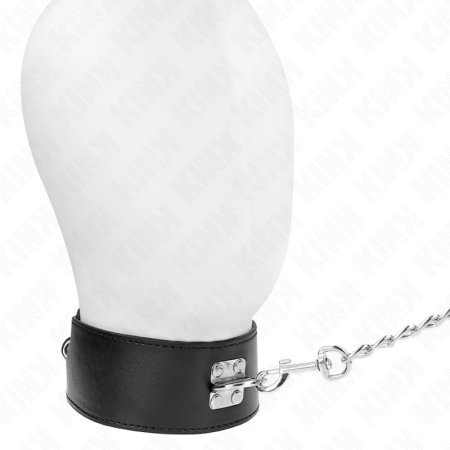 KINK Adjustable Black Collar with Wide Strap 65cm, 33.5-41cm, 5cm Width