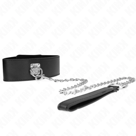 KINK Adjustable Black Collar with Wide Strap 65cm, 33.5-41cm, 5cm Width