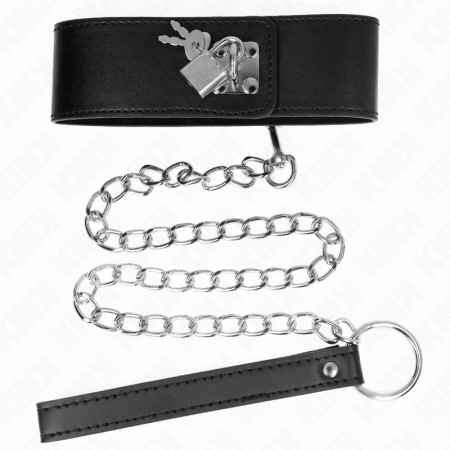 KINK Adjustable Black Collar with Wide Strap 65cm, 33.5-41cm, 5cm Width