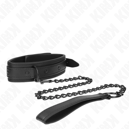 KINK Neoprene Bondage Collar Model 2 Adjustable 78cm with Belt Black