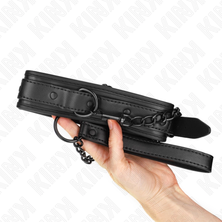 KINK Neoprene Bondage Collar Model 2 Adjustable 78cm with Belt Black