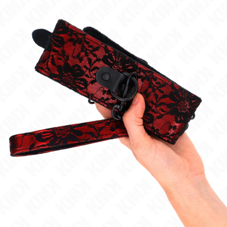 KINK Genuine Leather Lace Collar & Leash Set 105 cm - Elegant Black