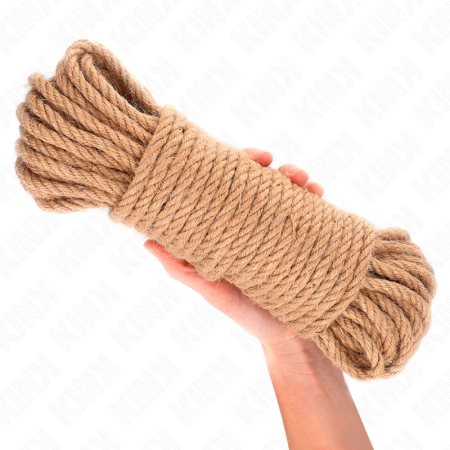 KINK Hemp Rope with Metal Tip 20m - Durable Natural Bondage Tool