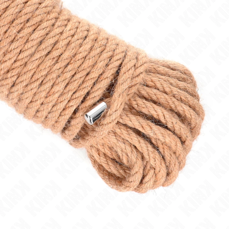 KINK Hemp Rope with Metal Tip 20m - Durable Natural Bondage Tool