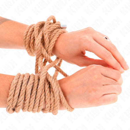 KINK Hemp Rope with Metal End 10m - Durable Natural Bondage Cord