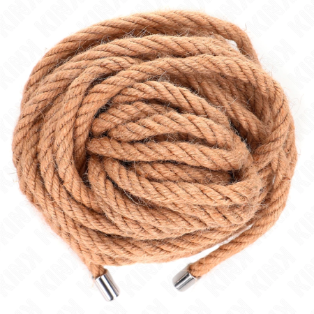 KINK Hemp Rope with Metal End 10m - Durable Natural Bondage Cord