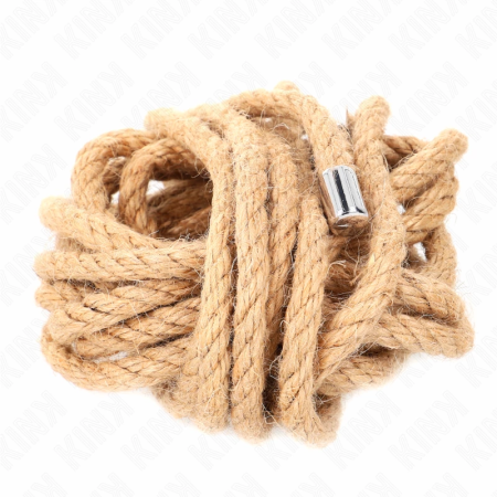 KINK Hemp Rope 5m with Metal-Tipped Ends - Durable Bondage Accessory