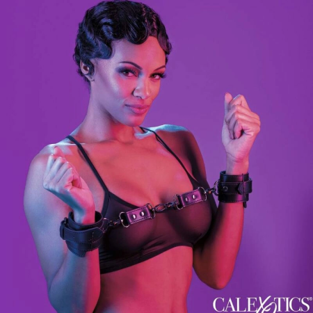 CalExotics Euphoria Adjustable Velvet & Vegan Leather Wrist Restraints