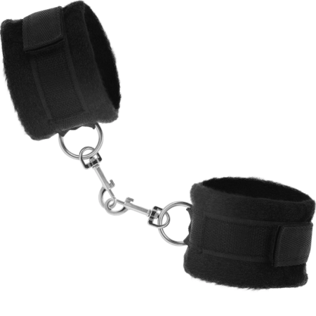 INTENSE FETISH Playset 2 Vegan Leather Cuffs Blindfold Tickler Black