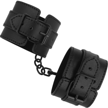 INTENSE FETISH Vegan Leather Adjustable Handcuffs Black