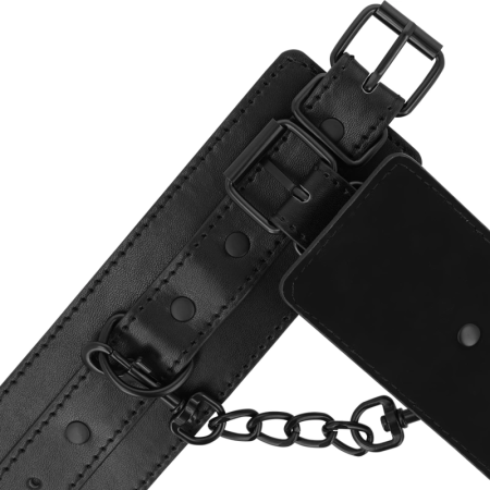INTENSE FETISH Vegan Leather Adjustable Handcuffs Black