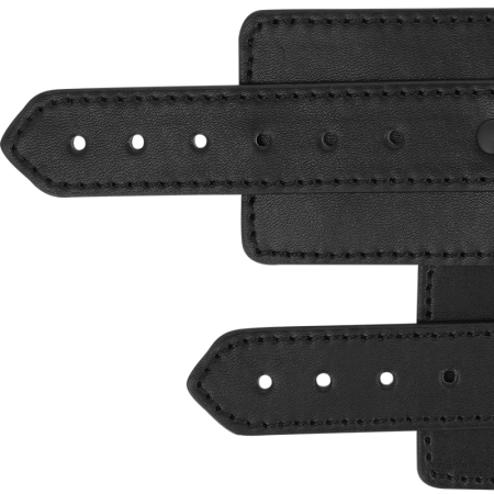 INTENSE FETISH Vegan Leather Adjustable Handcuffs Black