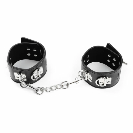OHMAMA Fetish Adjustable Hasp-Style Ankle Restraints PVC/Metal Black