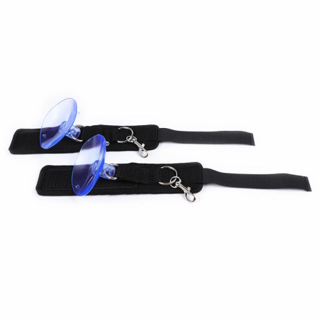 OHMAMA Fetish Adjustable Wrist Restraints with Suction Cups Black 24-40cm
