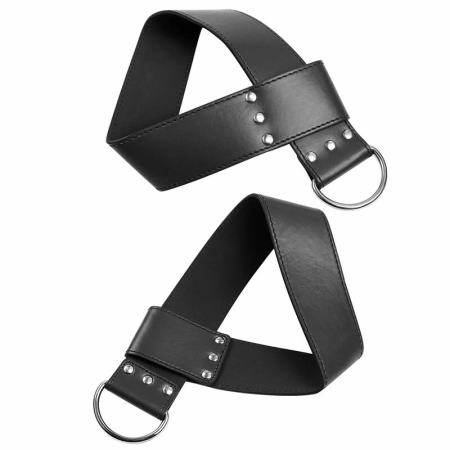 OHMAMA Fetish Adjustable Suspension Cuffs for Wrists or Ankles, Black