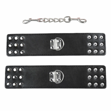 OHMAMA Fetish Wrist Restraints Adjustable PVC & Metal Black Universal