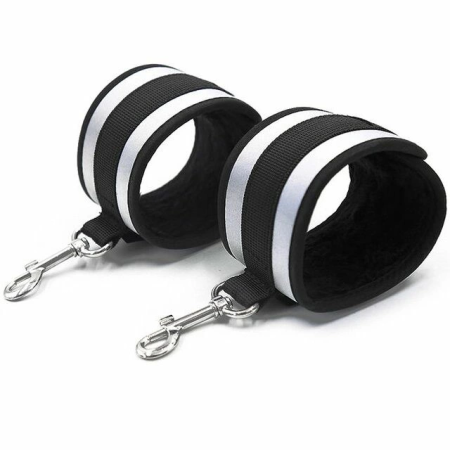 OHMAMA Grey Neoprene Wrist Cuffs - Adjustable Fetish Accessory