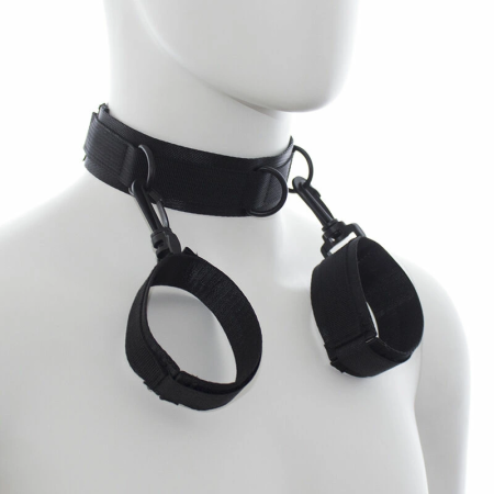 OHMAMA Nylon Handcuffs and Adjustable Collar Set - Black, One Size