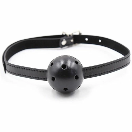 OHMAMA Fetish Adjustable Ball Gag with Vents 4.5 cm Black