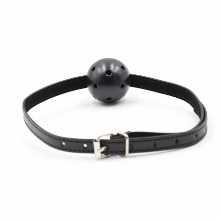 OHMAMA Fetish Adjustable Ball Gag with Vents 4.5 cm Black