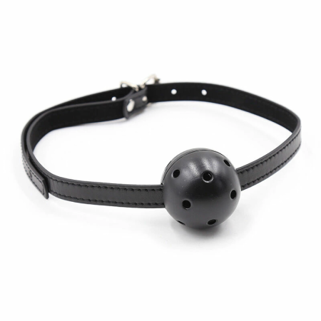OHMAMA Fetish Adjustable Ball Gag with Vents 4.5 cm Black